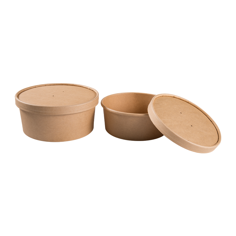 500ml 750ml 1000ml Salad Bowl&Box Fruit Salad Kraft Paper Bowl with Cover