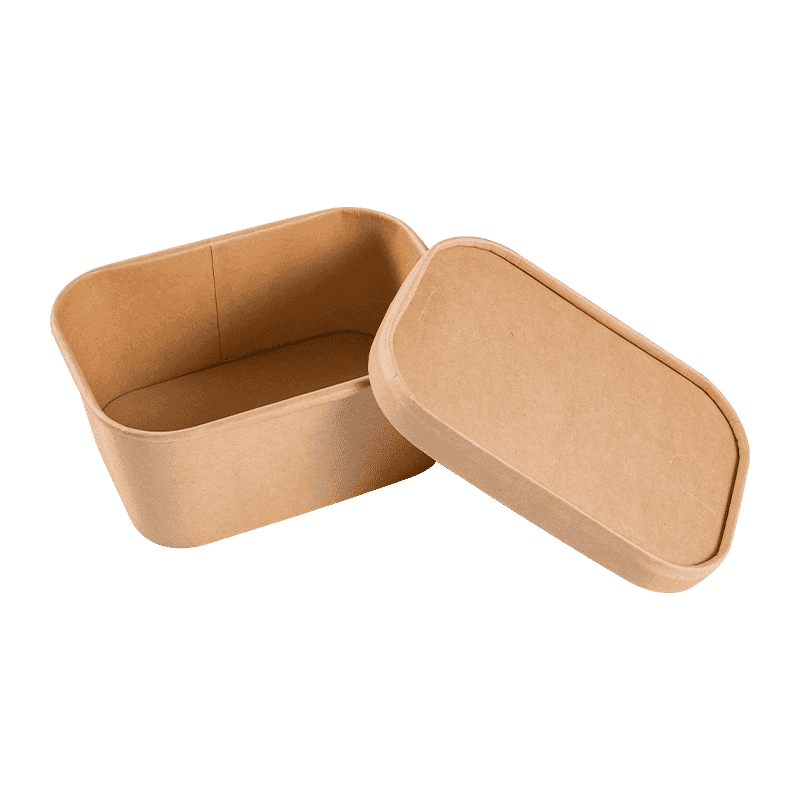 Disposable Kraft Biogradable Compostable Food Grade Rectangular Takeaway Paper Bowl