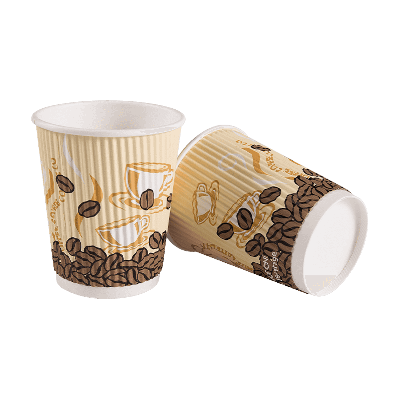 Hot Drinks Waterproof Insulated Double Wall Ripple Paper Cup