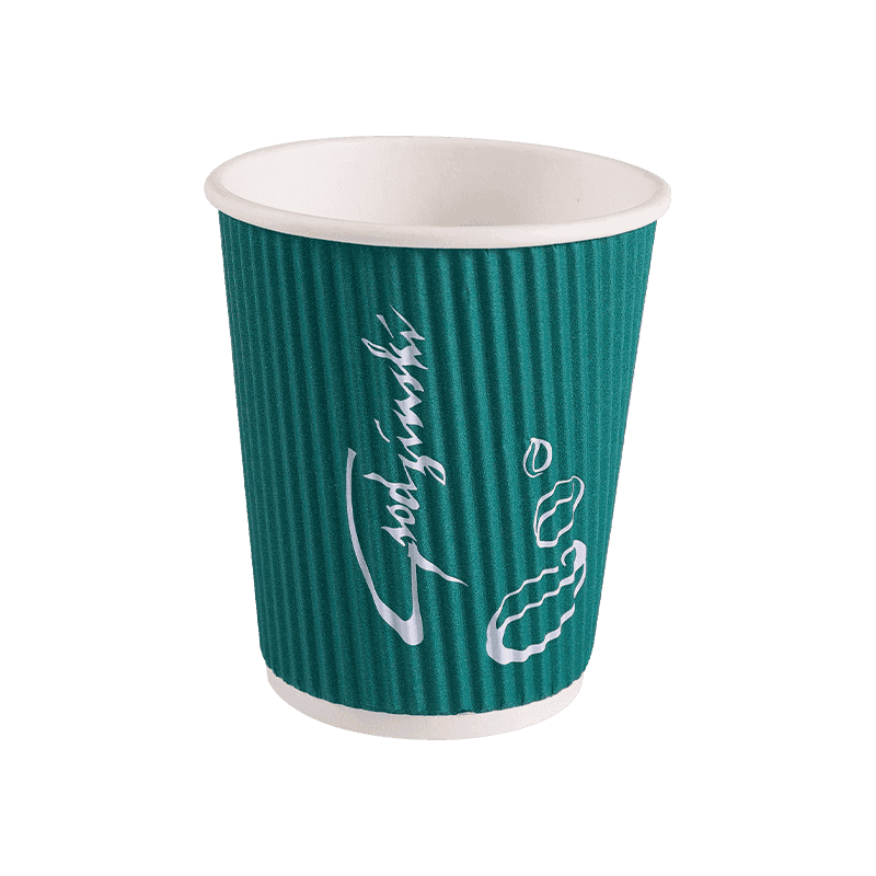 Hot Drinks Waterproof Insulated Double Wall Ripple Paper Cup