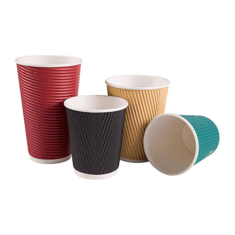 Hot Drinks Waterproof Insulated Double Wall Ripple Paper Cup