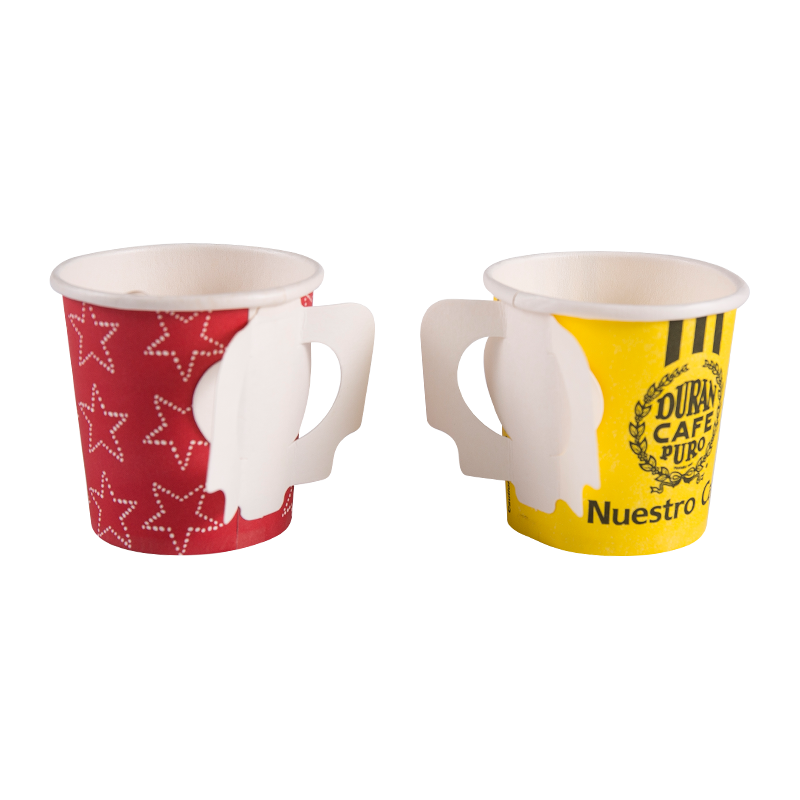 Printed Disposable Hot Drink Paper Coffee Cup with Handle