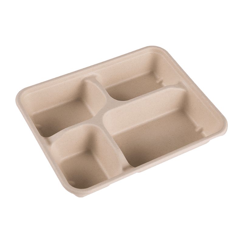 Recyclable 4 Compartment Food Lunch Fast Food Tray