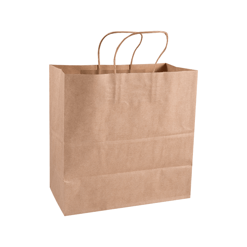 Bulk Kraft Paper Shopping Takeaway Bags with Carrying Handle