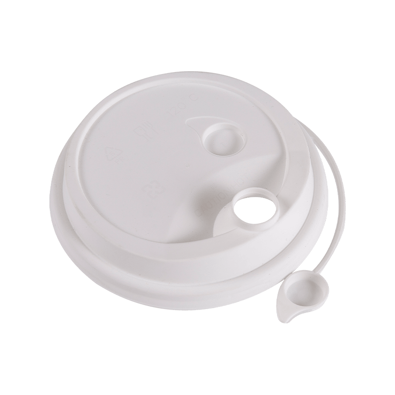 PP Injection Molded Cup Cover with Round Stopper Leak-proof Juice Cold Drink Plastic Cup Cover